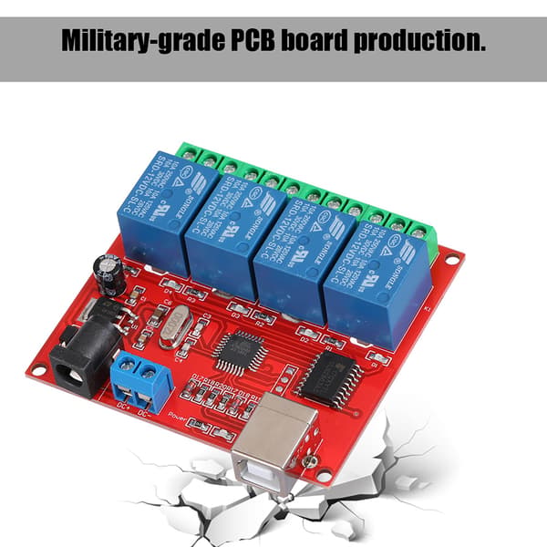 4-kanals 12V datamaskin USB Smart Switch Controller PC Relé Modul Utvidelseskort