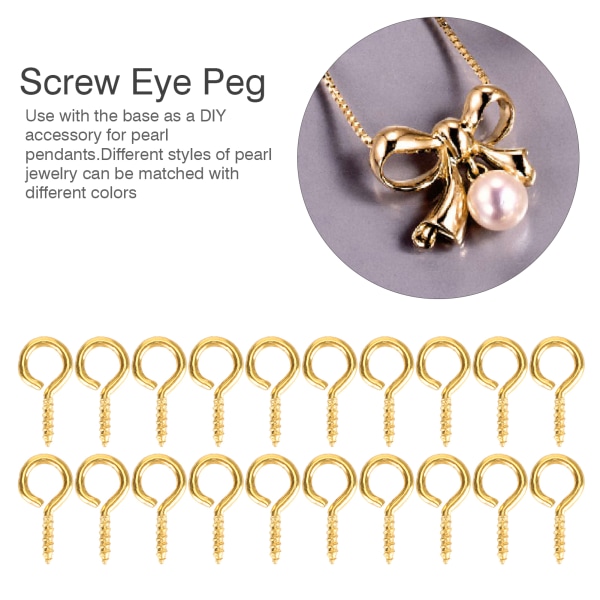 200st Pärlskruv Ögonpinne Pin Hängande Anslutning Skruv Spike DIY Gör smycken Tillbehör gyllene