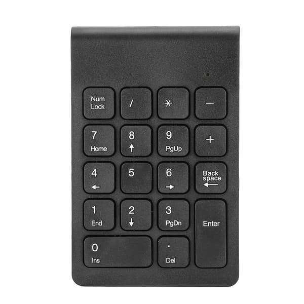 Mini Tastatur Trådløst Numerisk Tastatur 2.4G USB Ergonomisk Letvægts PC Computertilbehør Sort