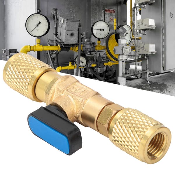 Messing køle-kugleventiladapter kølemiddel-kugleventilforbinder G1/4''