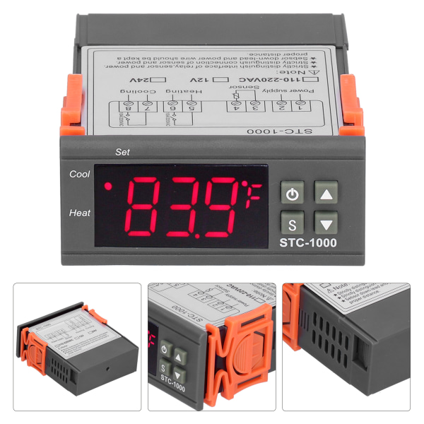 Digital temperaturregulator kyl- och värmetermostat med NTC-sensor STC-100012V