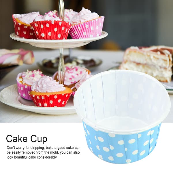 100 stk. Mini Cupcake Papirforme Runde Kagebageforme Muffin Cases Bryllup Hjem Blå