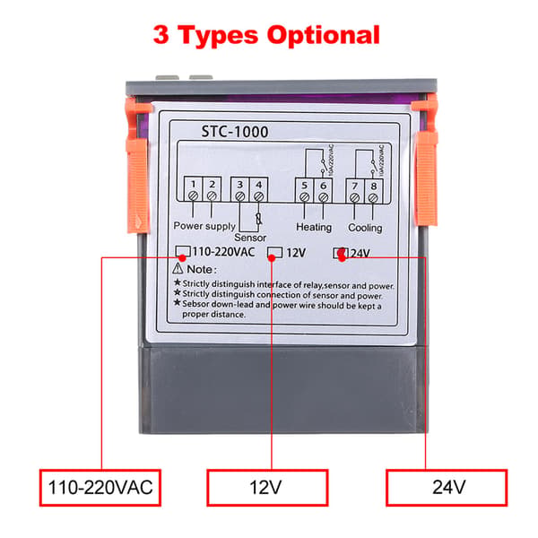STC-1000 Digital Temperaturkontroller Varme Kjøling Centigrade Termostat med Sensor