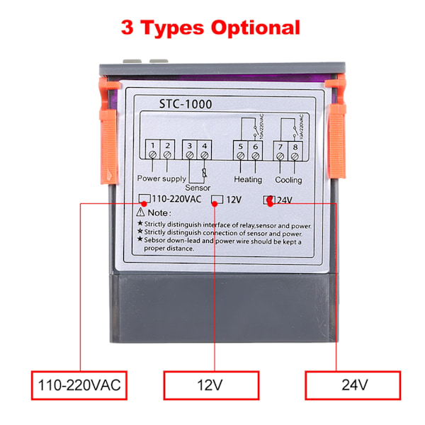 STC-1000 Digital Temperaturregulator Värme Kylning Centigrad Termostat med Sensor