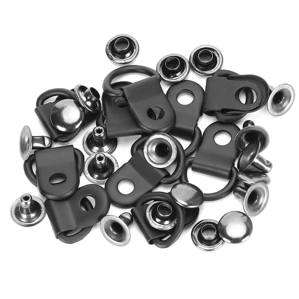 100 Sæt Snørebånds Krog D-Ring Øje Spænde Messing Sko Læder DIY Nitte Værktøj Mat Sort 9x14mm