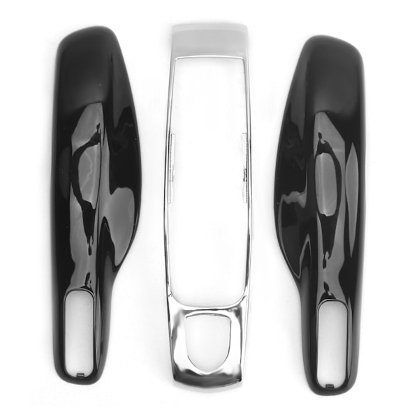 Bil Fjernbetjenings Nøgle Fob Etui Trim Beskyttelsescover Passer til 911/Panamera Macan Boxster (Sort Sølv) Noir + Argent