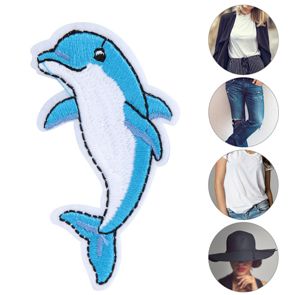 20 stk. Håndlavede delfinmønster syning broderi stofmærker tøjtilbehør