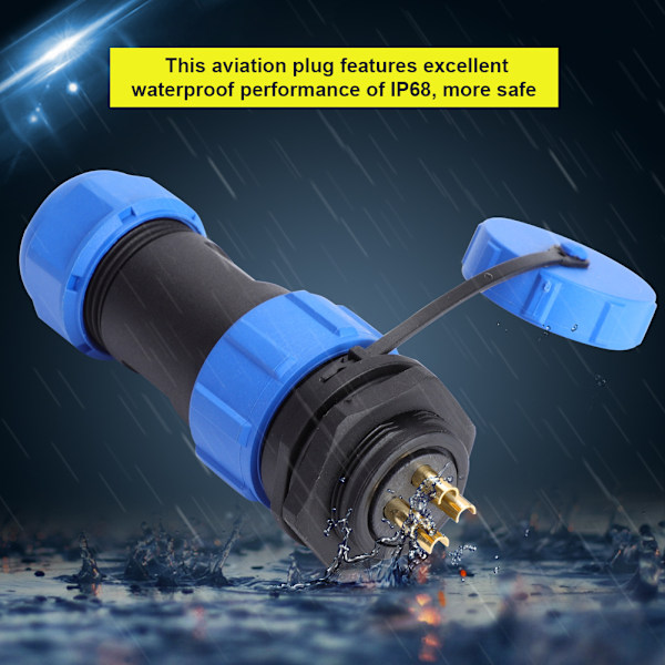 IP68 SP21 4-benet Vandtæt Plastik Aviation Stik Socket Konnektor (4-benet)