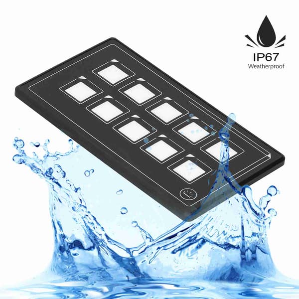 10P Membran Kontrollpanel Bluetooth APP Kontroll med Bakgrunnsbelysningsmodul LED Touch Innebygd PPTC for RV Båt