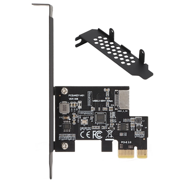 USB3.2 PCI E -lisäkortti keraamisilla kondensaattoreilla, kaksoissuojaus, nopea tiedonsiirtonopeus, PCI E - Type E -lisäkortti PC:lle, musta