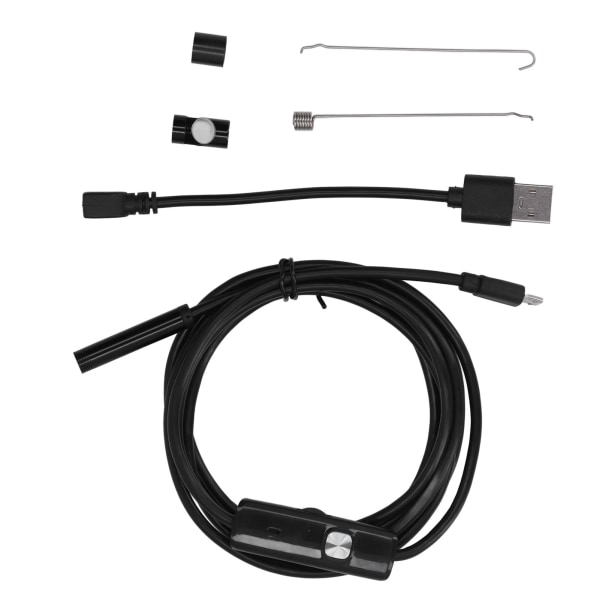 USB industriellt endoskop med 6 LED-lampor 7 mm inspektionskamera för probrör IP67 Vattentät 2 meter / 6,6 fot