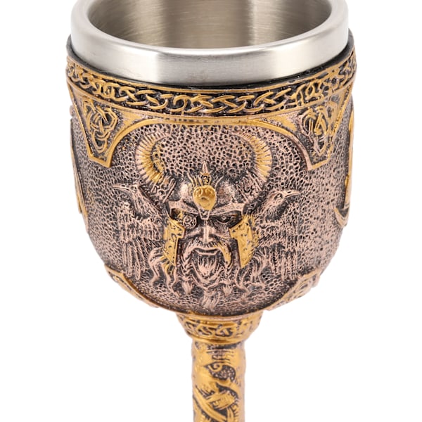Nordisk Vikingbeger Retro Resin Rustfritt Stål Ølkopp for Cocktails Whisky Rødvin