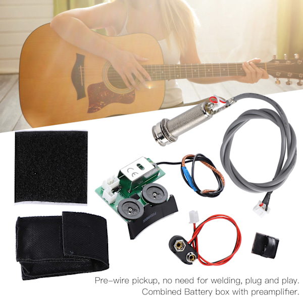 Akustisk Gitar Pickup System for VT1 Tail Nail Pickup EQ DIY Gitar Tilbehør