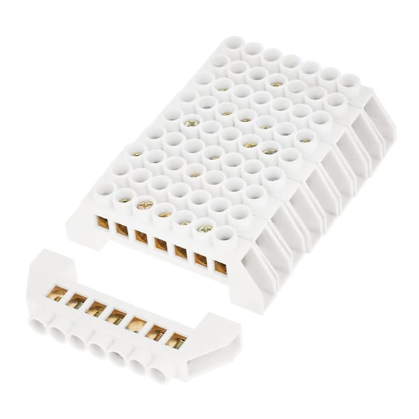 10 st 7-håls Bryggdesign Elektriska Distributionskabel Skruv Mässing Terminalblock Kopplingar