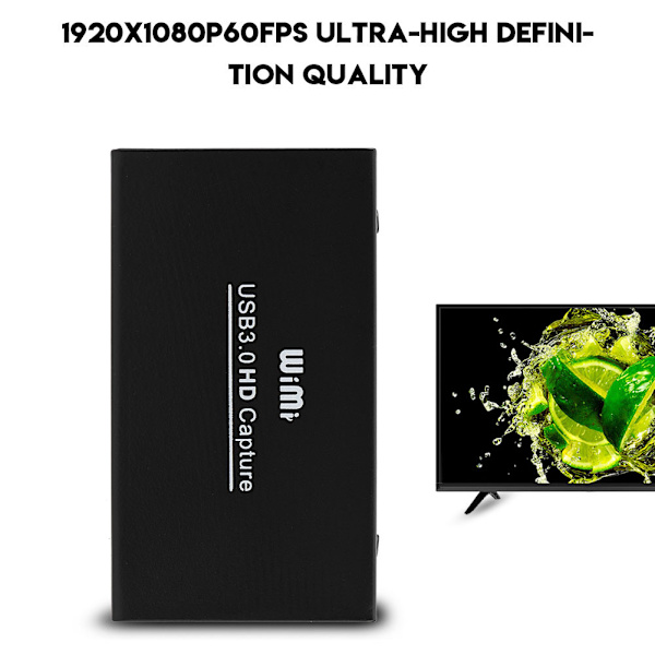 USB 3.0 HD HDMI -kaappauskortti 1080P Video Audio -sovitin, ilmainen ajuri Windowsille/Linuxille/OS X:lle