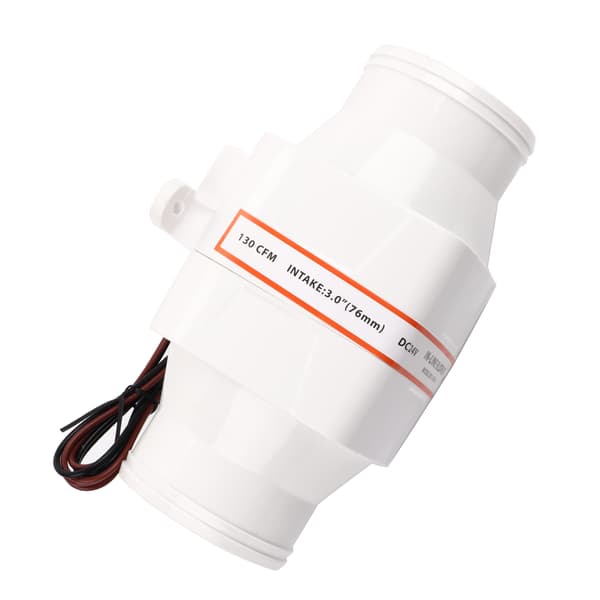 3 tommer Inline Marine Lænse Luftblæser Lydløs Stærk Ventilationsventilator til Yacht Båd RV (24V)