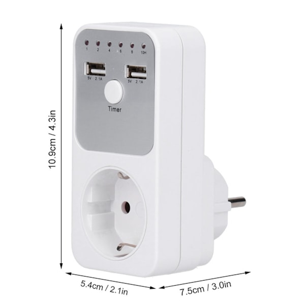 180~260V USB Smart Digital Nedtællingsur Stik til Computer Telefon Oplader
