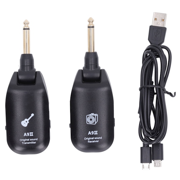 Gitar Mottaker Sender Sett Plug and Play Trådløs Sender Mottaker Lyd Trådløst Gitarsystem