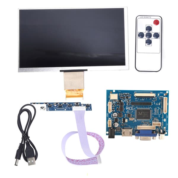 7-tums LCD TFT-skärm 1024*600 HDMI VGA-monitorskärmkit för Raspberry Pi 3/2