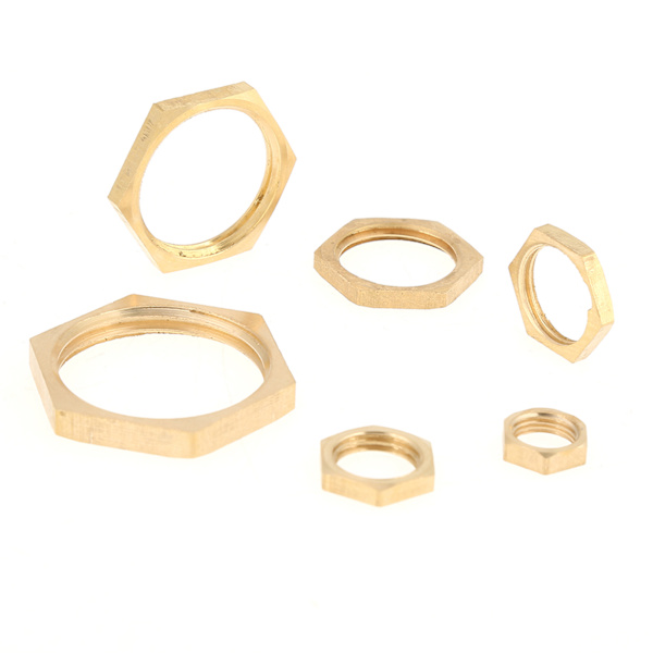 40 stk. G1/8 G1/4 G3/8 G1/2 G3/4 G1 Gjenge Rørfittings Messing Sekskant Låsemuttere Tynn Mutter