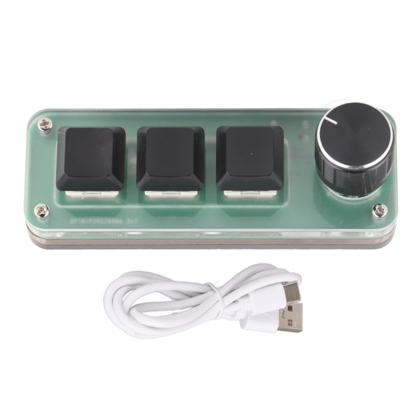 3 Tasters Lite Tastatur Multifunksjonell Snarvei RGB Bakgrunnsbelysning USB Mekanisk Tastatur med Knapp for DIY Programmering Gaming