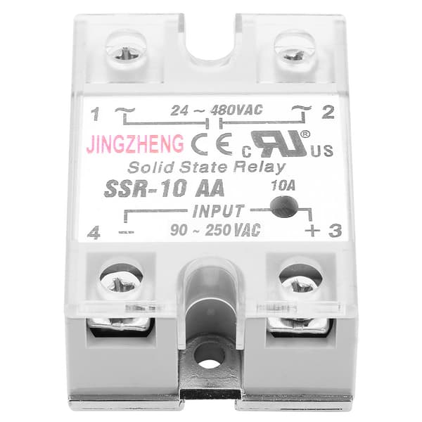 SSr 10 AA 10A Solid State -relemoduuli SSR AC-AC Tulo 90-250V AC Lähtö 24-480V AC
