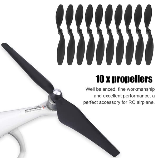 10 st/set 8060 Propellerblad Tillbehör för RC Flygplan Quadcopter Svart