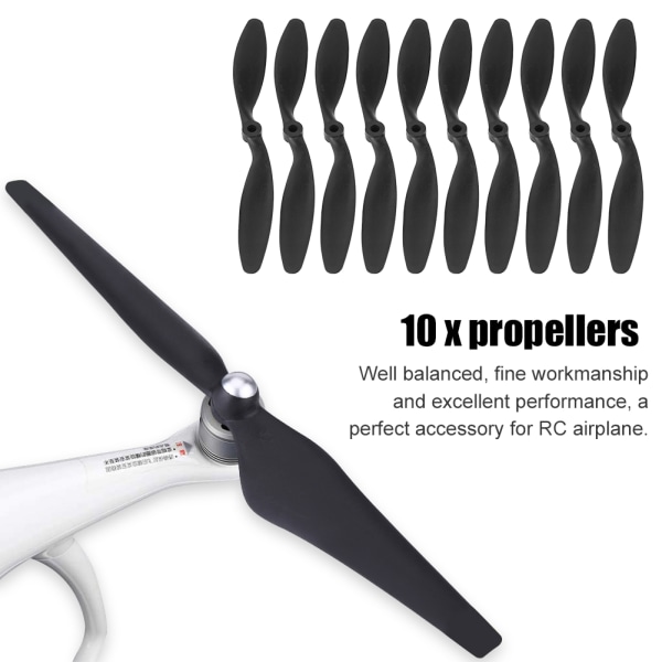 10 stk/sett 8060 Propellblader Tilbehør for RC Fly Quadcopter Svart