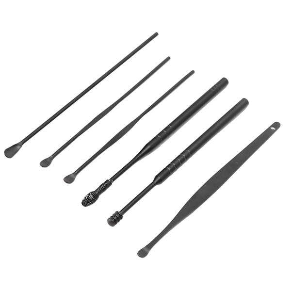 Bärbar Öronpetare Sked Öronvax Borttagningsverktyg Kit Rostfritt Stål Spiral Öronvaxrengörare Set