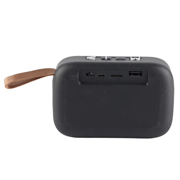 Mini Bluetooth högtalare Stereo Subwoofer Support Minneskort Bärbar trådlös högtalare med handrem Svart