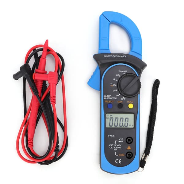ST201 Automatisk Digitalt Strømtang Multimeter DC/AC Spenning Diode Tester (Blå)