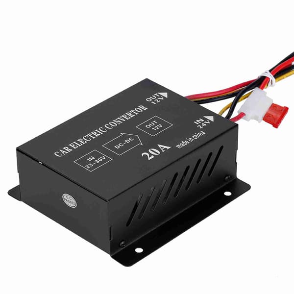 Bil Lastebil 20A 240W DC 24V til 12V Strømomformer Elektrisk Spenningsreduserer Nedtrappingstransformator
