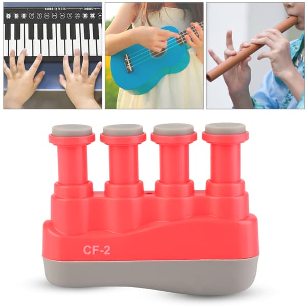 Barn Variabel Hand Finger Styrka Spänning Tränare Grepptränare för Piano Gitarr (Röd)