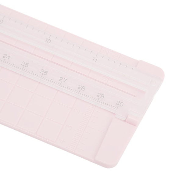 Pappersskärare Portabel Kompakt DIY Bi-direktionellt Blad HD Skala Ljusrosa ABS Plast Scrapbook Papperstrimmer för Foton