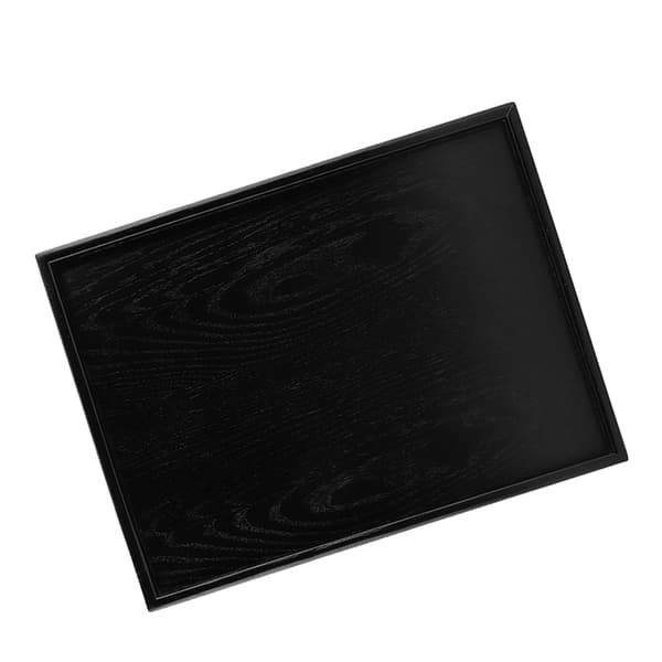 Rektangulær Form Massivt Træ Te Kaffe Snack Mad Måltider Serveringsbakke Plade Bakker 40 x 30 cm