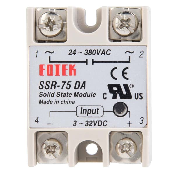 DC AC Solid State Relé SSR-75DA 75A 3-32VDC til 24-380VAC SSR