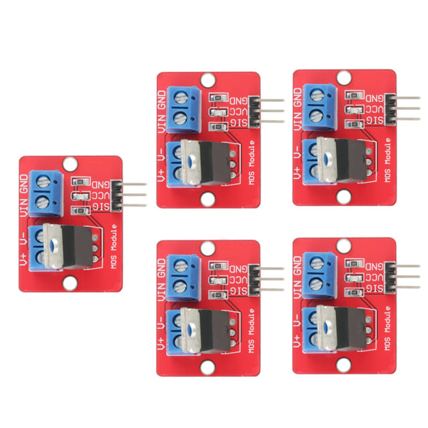 5 kpl 3,3 V / 5 V MOSFET-ohjainmoduuleja PWM-lähtöohjauskortit Lähtö 0–24 V