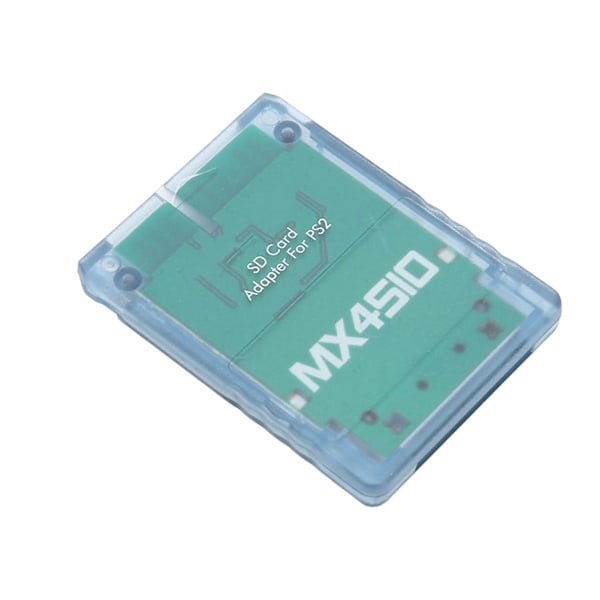 Storage Card Adapter Transparent Plug and Play Professionel Spillekonsol Hukommelseskortlæser til PS2 Blå