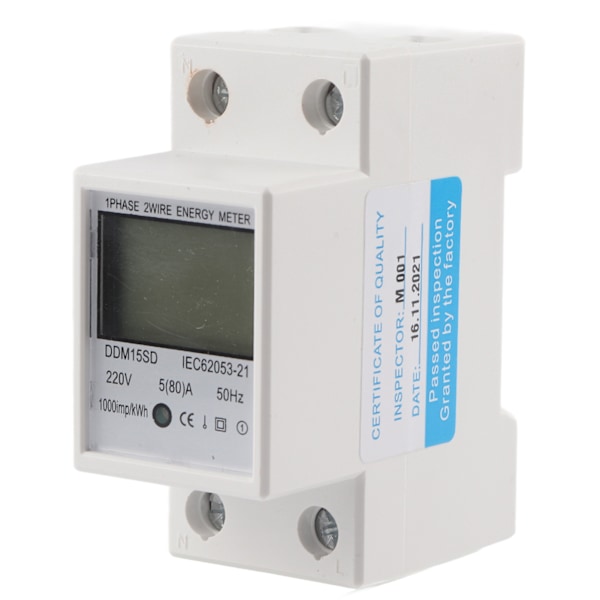 5-80A DDM15SD LCD-bakgrundsbelyst digital display enfasig elektronisk energimätare KWh