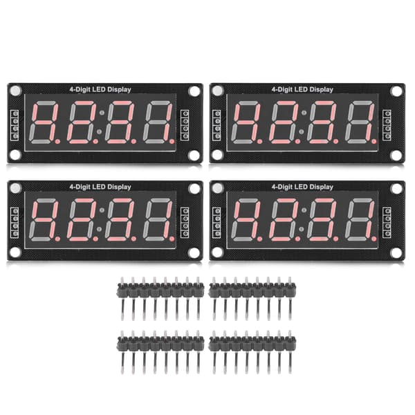 4 Sæt 4-cifret Digitalt Rør LED Display Board 7 Segmenter Ur Modul TM1637 0.56in Rød MRA041D