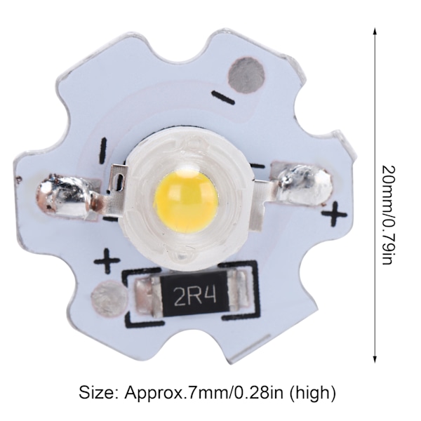 25 st LED-chips 5V 200LM 3W Högpresterande LED-lampor för DIY-belysningsarmaturer Naturligt ljus 4000‑4500K