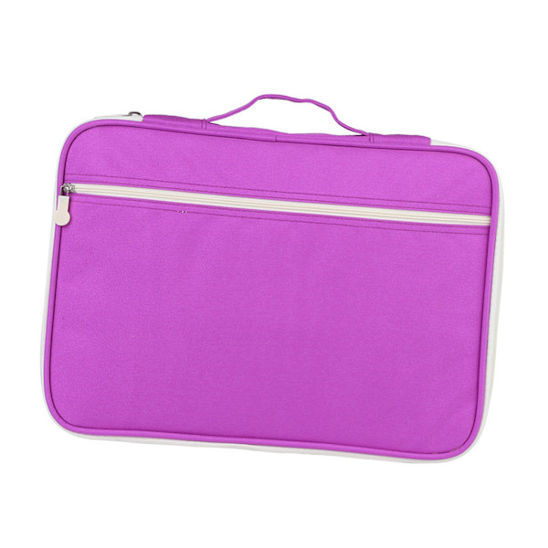 A4 Dokumentväska Filmapp Portfölj Organizer Dator Notebook Fodral med Dragkedja (Lila)