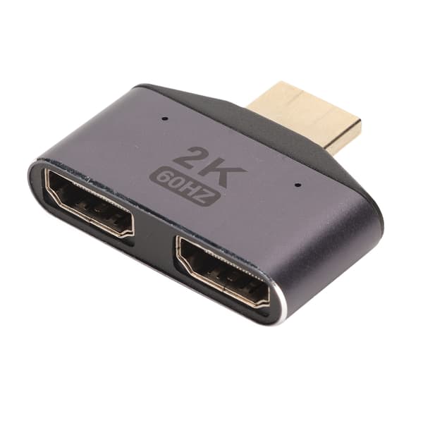 HD Multimedia Interface 1 til 2 Adapter Han til Dobbelt Hun 2K 60Hz Video Splitter med Indikatorlys 2 stk