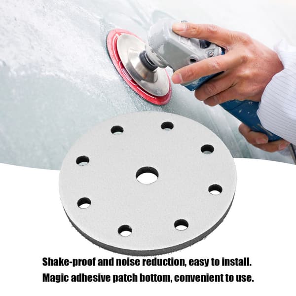150 mm Diameter Mjuk Buffert Svamp Interface Dämpningsplatta för Slipplattor (9 hål)