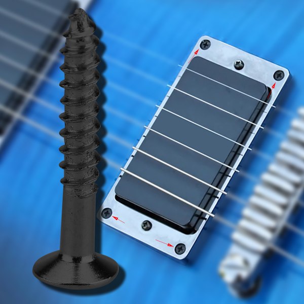 40 st Gitarr Humbucker Pickup Skruvar Set Kit Ring Surround Monteringsskruvar (Svart)
