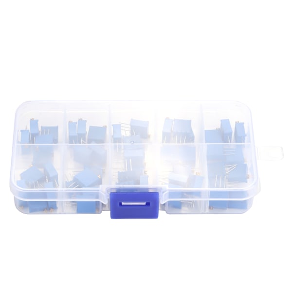 50 stk. 3296W 100/200/500/1k/2k/5k/10k/20k/100k/500k Ohm Justerbar Trimmer Modstand
