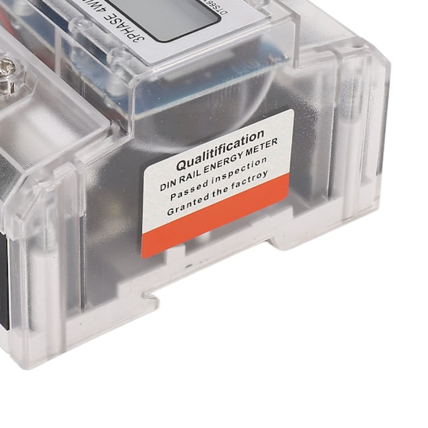 Energimätare 3-fas 4-tråds Bakgrundsbelyst LCD-display DIN-skena Installation Elmätare 10‑100A 230 400VAC