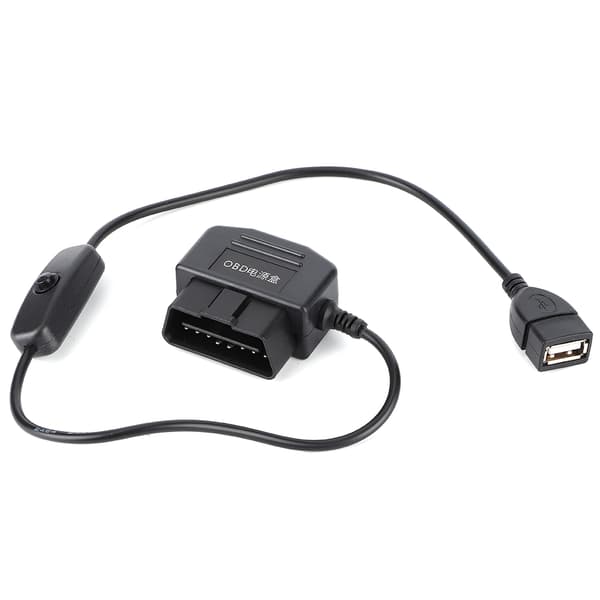 18.7in OBD2 USB Strømkabel 16Pin Stik Oplader til Bil GPS DVR Kamera