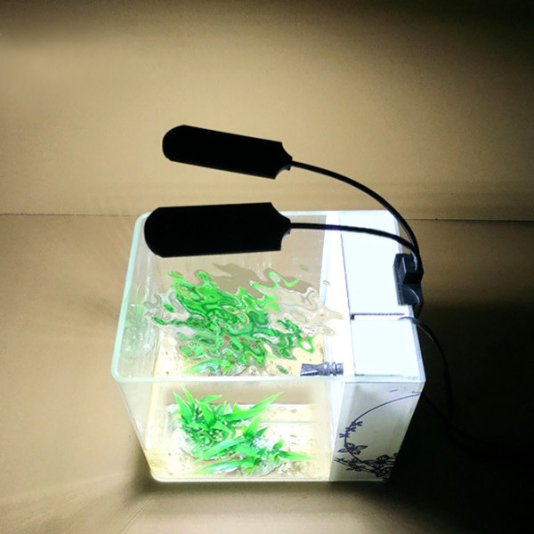 X7 10W hög ljusstyrka klämma på dubbelhuvud vattengräsljus för akvarium akvarium 220V( )