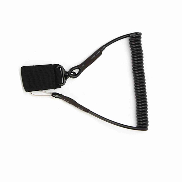 Justerbar Taktisk Pistol Lanyard Sling Elastisk Handrem Kedja Säker Fjäder